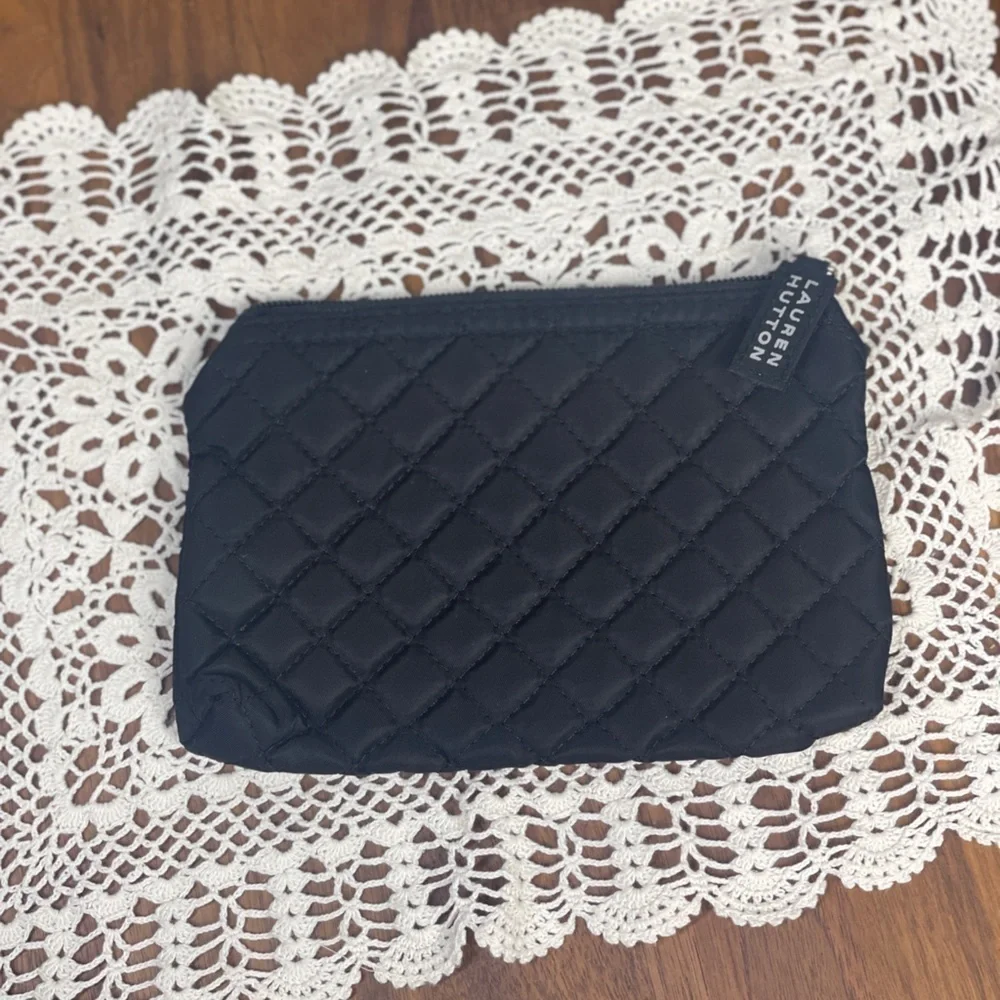 Laura Hutton Small Quilted Pouch Black